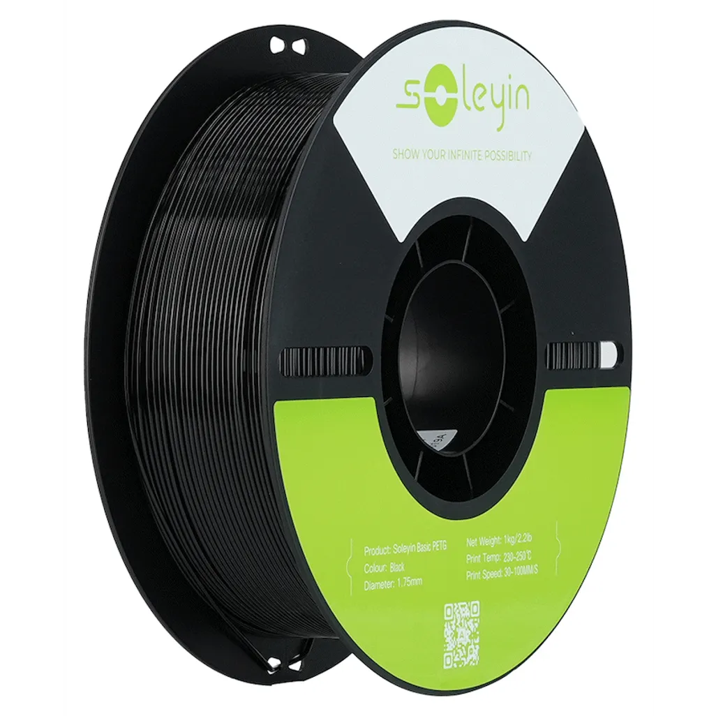 Soleyin Basic PETG Black_1.75_1KG_Black Neutral Tray