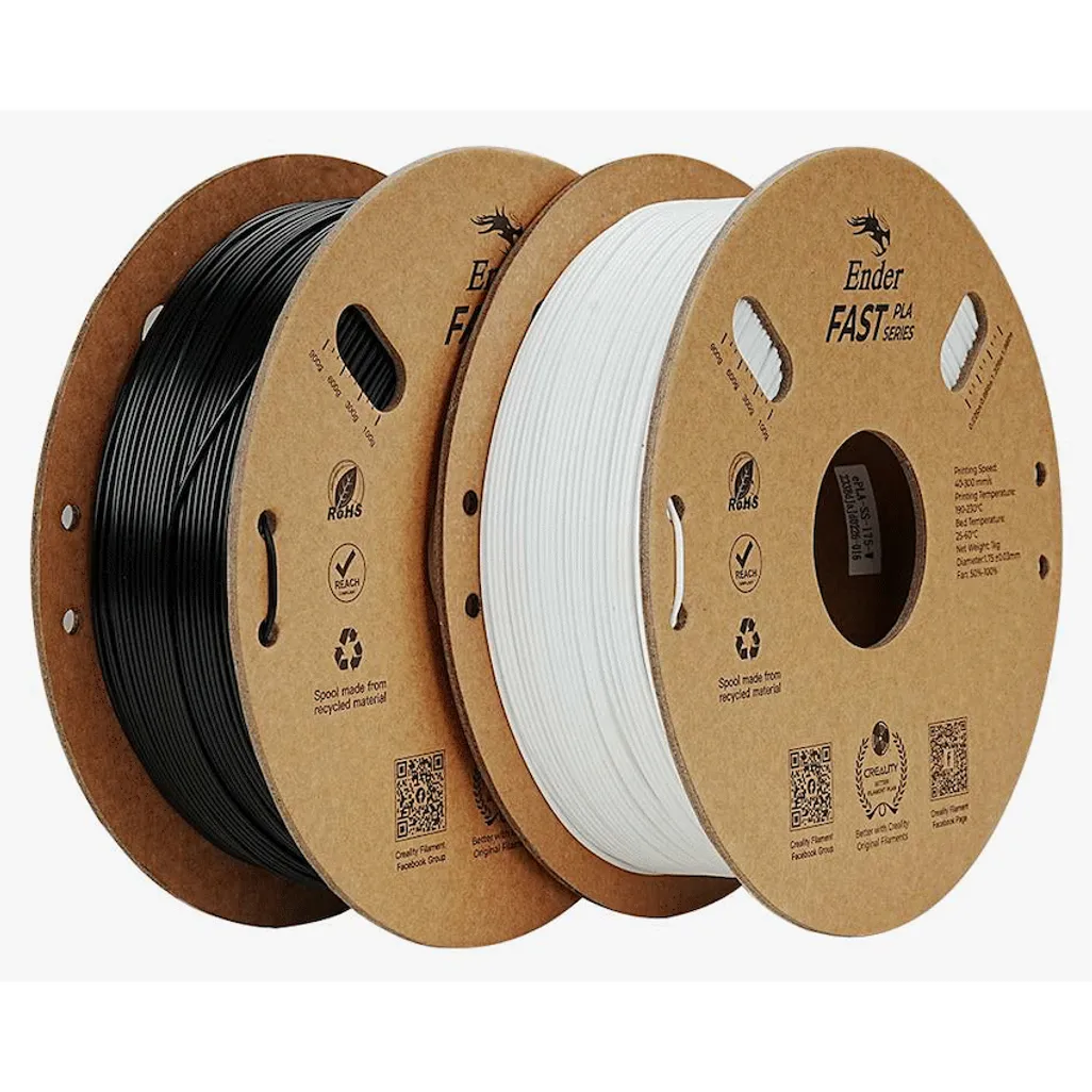 Creality Ender Fast PLA Filament Value Pack of 2 - White + Black